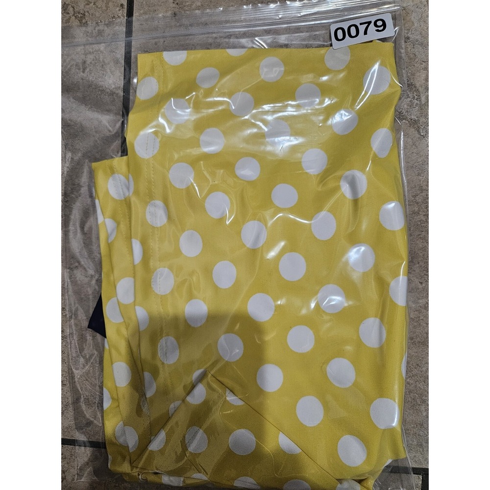 Tommy Hilfiger Sz M YELLOW/ Navy White Polka Dot Swim Dress - Picture 12 of 12